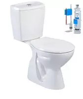 Belvit Stand-WC mit Keramik-Sp&uuml;lkasten und Softclose WC-Sitz Senkrecht Boden