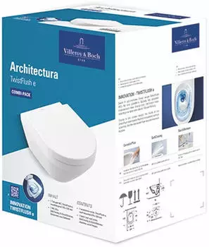 Villeroy & Boch Combi-Pack Architectura 4694CL 370x530x355mm Oval wandhängend Abgang waagerecht Weiß Alpin (4694CL01) Villeroy & Boch Combi-Pack Architectura 4694CL 370x530x355mm Oval wandhängend Abgang waagerecht Weiß Alpin (4694CL01)