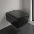 Villeroy & Boch Wand-Tiefspül-WC DirectFlush Memento 2.0 37,5x34,5x56x56cm in Pure Black Abgang waagerecht ohne Spülrand (4633R0R7)