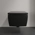 Villeroy & Boch Wand-Tiefspül-WC DirectFlush Memento 2.0 37,5x34,5x56x56cm in Pure Black Abgang waagerecht ohne Spülrand (4633R0R7)