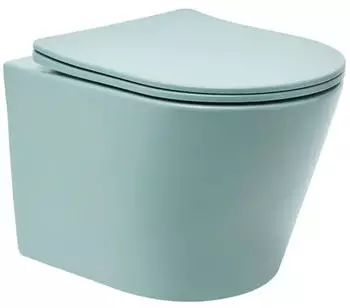 SAT Infinitio Wand-WC spülrandlos Keramik mit Softclose-Sitz, Grün Matt (SATINF010RREXPLGEM)