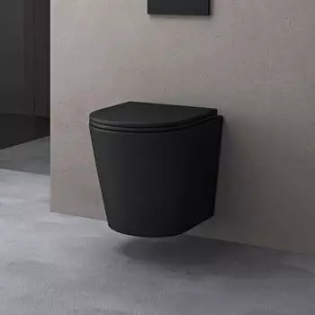 doporro Aachen108 Wand-WC sp&uuml;lrandlos Schwarz Matt Softclose (Aachen108)