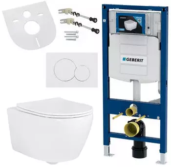 Geberit Sp&uuml;lrandloses H&auml;nge-WC mit Softclose-Sitz und Vorwandelement (GEBERIT-AL5513-SET)