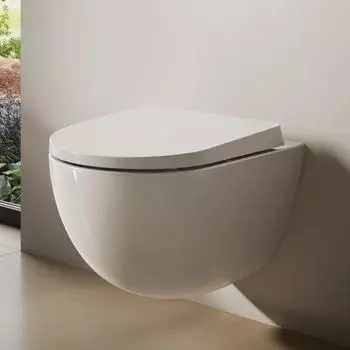 Kludi Resa D Wand-WC Spiralflush mit WC-Sitz Soft Close, 52cm, wei&szlig; gl&auml;nzend (24WCSET43)