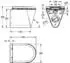 KWC Campus Wand-WC Edelstahl, weißer Sitz, 360x409x500mm (3600000651)