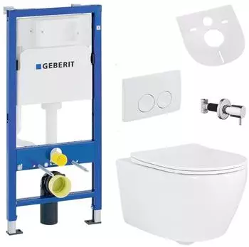 BELVIT Hänge-WC Set spülrandlos mit Bidet-/Taharet-Funktion, Softclose, Geberit UP100 (UP100-AL5512-SET)