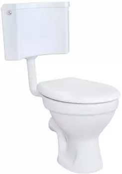 BELVIT Stand-WC Set weiß, waagerechter Abgang, Softclose-Sitz, Eck-Aufputzspülkasten (BV-SW5001+BV-AP2001-SET)
