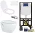 Creavit Hänge-WC Set spülrandlos mit Edelstahl-Bidet, Softclose-Sitz & Vorwandelement (CRV-TP325-0005-SET)