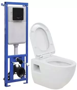 vidaXL Wand-WC mit Unterputzsp&uuml;lkasten, Keramik (3082092)