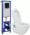 vidaXL Wand-WC mit Unterputzspülkasten, Keramik (3082092)