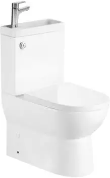 HAK Jalta Hygie WC-Kombi mit Waschbecken, Rimless, senkrecht/waagerecht, Wei&szlig; (PB103H)