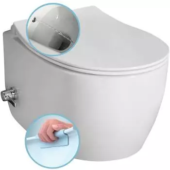Sapho Sentimenti Hänge-WC Spülrandlos mit Bidetbrause, 36x51cm (10ARS1010)