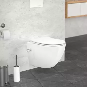 LuxeBath Sp&uuml;lrandloses H&auml;nge-WC Nano-Beschichtung Bidet-Funktion kurz (490008795)