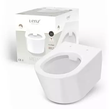 Lenz Elektronik MELVA Wand-WC sp&uuml;lrandlos D-Form, Keramik, wei&szlig; (41030161)