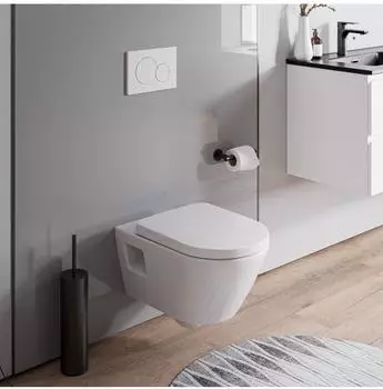 Bernstein VIVEO Wand-WC spülrandlos, Tiefspüler, WC-Sitz mit Absenkautomatik, weiß glänzend (VIVEO)