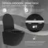 LuxeBath Spülrandloses Hänge-WC Nano-Beschichtung Schwarz matt, kurz 49cm