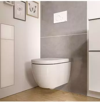 Bernstein Vireo Wand-WC Spülrandlos Softclose Weiß Glänzend 36x53x36cm