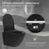 LuxeBath Wand-Hänge-WC spülrandlos kurz 49cm Schwarz matt Softclose (390000878)