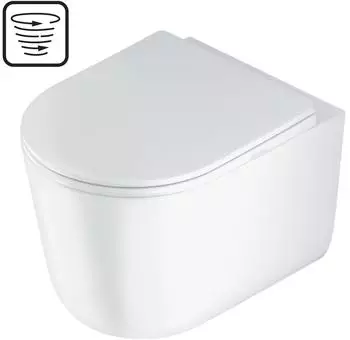 Deante Jasmin Wand-WC sp&uuml;lrandlos Tiefsp&uuml;ler mit Wirbelsp&uuml;lung & Softclose-Sitz (CDJD6ZPW)