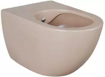 Creavit RimOff H&auml;nge-WC mit Bidet-Funktion, sp&uuml;lrandlos, Edelstahld&uuml;se, matt Cappuccino (FE322-00CM00E-0000)