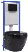 vidaXL Wand-WC Sp&uuml;lrandlos Unterputz-Sp&uuml;lkasten Schwarz Keramik