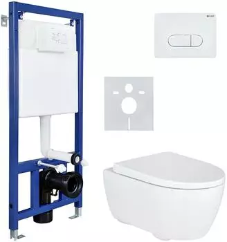 Geberit iCon WC-Komplettset sp&uuml;lrandlos, Vorwandelement Belvit, Duroplast-Sitz (VR2001)