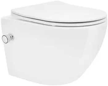 LuxeBath Wand-WC spülrandlos mit Bidet-Funktion, weiß, kurz (490014554)