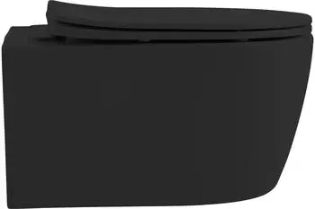 BELVIT Wand-WC randlos matt schwarz mit Softclose-Sitz (BV-HW2876)
