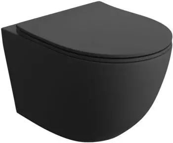 Lavita Sinto Black Wand-WC spülrandlos mit Absenkautomatik, schwarz (121010)