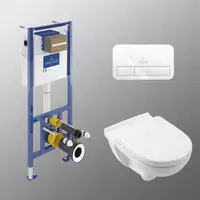Villeroy &amp; Boch O.Novo WC-Set mit Vorwandelement und Bet&auml;tigungsplatte,