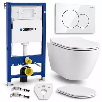 Badland Duofix Basic UP 100 Vorwand-WC-Set Desna wei&szlig;, Delta01, Slim Soft-Close (UP100)