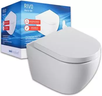 sanicomfort Rivo Wand-WC Set spülrandlos, Tiefspüler, Softclose-Sitz (1273809)