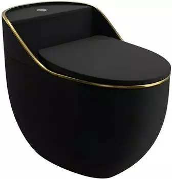 Lavita Silia Stand-WC mit Spülkasten, Soft-Close-Sitz, schwarz/gold (5900378332510)
