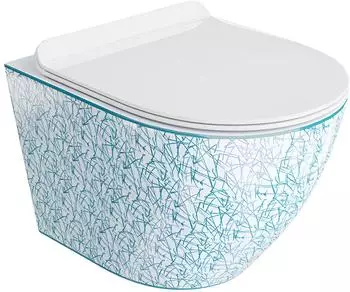 Lavita Sofi Slim Kresz Wand-WC spülrandlos, weiß/blau (Sofi Slim Kresz)