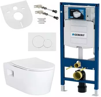 Hansgrohe EluPura S Wand-WC Komplettset Softclose, Geberit Duofix UP320 (HW4848-SET)