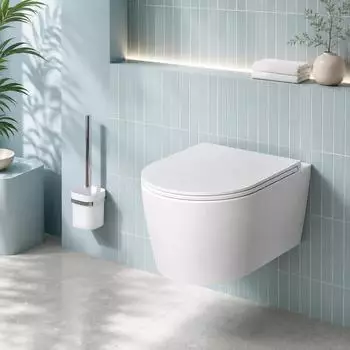 AM.PM Func AquaSpin Wand-WC spülrandlos, Duroplast Sitz Softclose, weiß (CFA1903PSC)