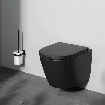 AM.PM Flash AquaSpin Wand-WC sp&uuml;lrandlos mit WC-Sitz Duroplast, schwarz (CNA1901PMBSC)