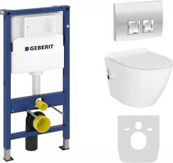 Lavita Duofix Basic Vorwandelement + Wand-WC Salto spülrandlos + Bedienplatte Delta 25 Komplett-Set
