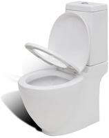 vidaXL Keramik-Toilette Abgang Horizontal Wei&szlig;