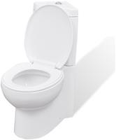 vidaXL Toilette f&uuml;r Ecke Keramik Wei&szlig;