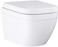 GROHE Euro Keramik Set Wand-Tiefsp&uuml;l-WC sp&uuml;lrandlos, Abgang waagerecht,...