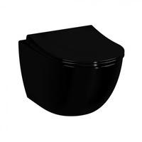 Vitra Sento Wand-Tiefspül-WC VitrAflush 2.0 L: 54 B: 36,5 cm schwarz, mit VitrAclean 7748B470-0101