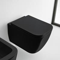 Scarabeo Teromera 2.0 Wand-Tiefspül-WC L: 52 B: 36 cm, ohne Spülrand schwarz, mit BIO System Beschichtung 5126CL35BK