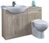 Hudson Reed Waschtisch und Toiletten Set - Eiche 1140mm - ovale Toilette