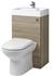 Hudson Reed D-förmige Toilette mit Spülkasten und integriertem Waschbecken Eiche