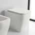 Scarabeo Moon Wand-Tiefspül-WC ohne Spülrand Ausführung kurz weiß matt, mit WC-Sitz, L: 45,5 B: 35 cm, schwarz mit BIO System Beschichtung