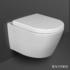 Evineo ineo Wand-Tiefspül-WC-SET, spülrandlos, mit WC-Sitz, abnehmbar, antibakteriell BE0509WH
