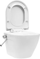 vidaXL Wand-WC ohne Sp&uuml;lrand mit Bidet-Funktion Keramik Wei&szlig;