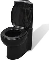 vidaXL Toilette f&uuml;r Ecke Keramik Schwarz