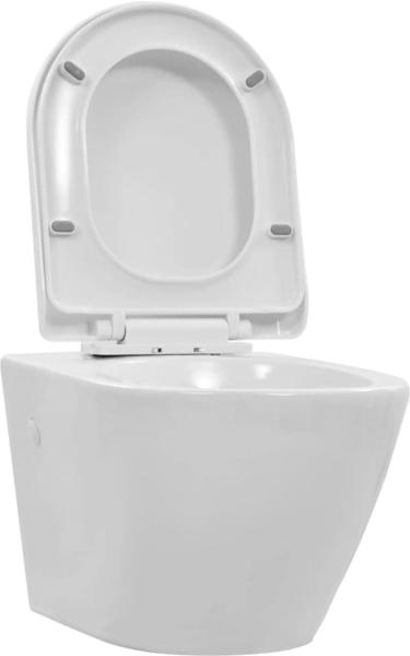 vidaXL Wand-WC ohne Spülrand Keramik weiß (145237)